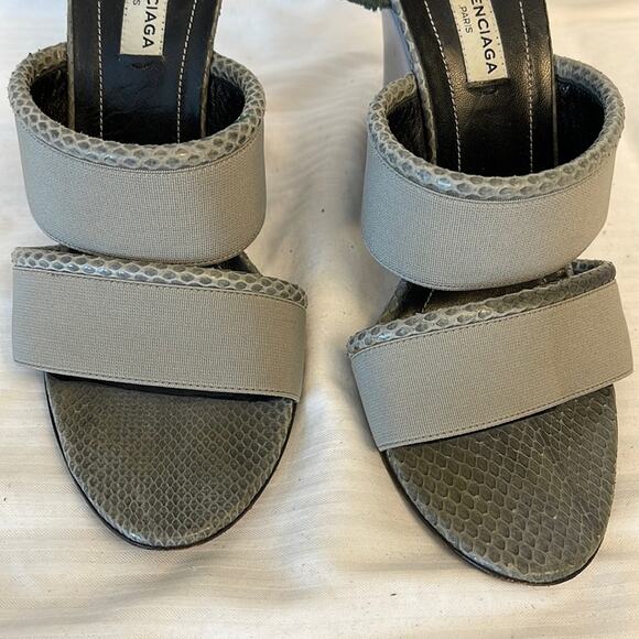 Balenciaga Paris Sandals Wedges Open Toe Shoes Size 38 - Picture 6 of 12